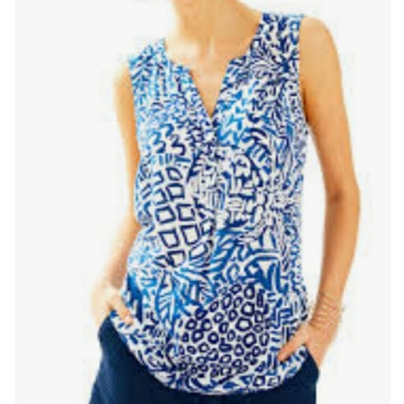 Lilly Pulitzer Tops - NWT Lilly Pulitzer Sleeveless Stacy Top Size M